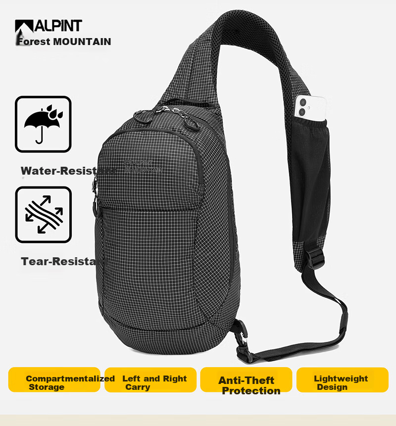 ALPINT MOUNTAIN Outdoor Trendy Crossbody Bag Chest Bag Shoulder Bag Small Backpack Large Capacity Casual Travel Cycling 2