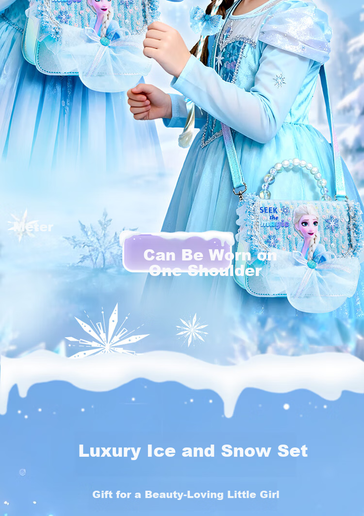 Disney Elsa Princess Bag 3-5 Years Old Girls Handbag Elsa Shoulder Bag Birthday Gift for Little Girls with Gift Box 5