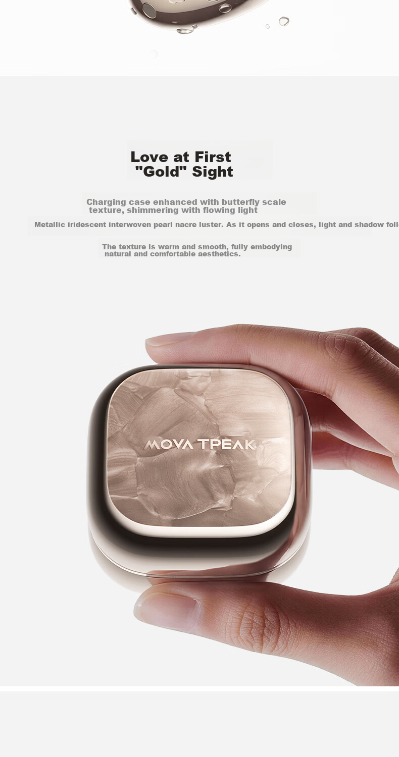 MOVA TPEAK Clip Pro Clip-On Earphones Wireless Bluetooth Cloud Sensor C Bridge AI Assistant Real-Time Translation Star Gold Luxury High-End Gift for Men and Women 20