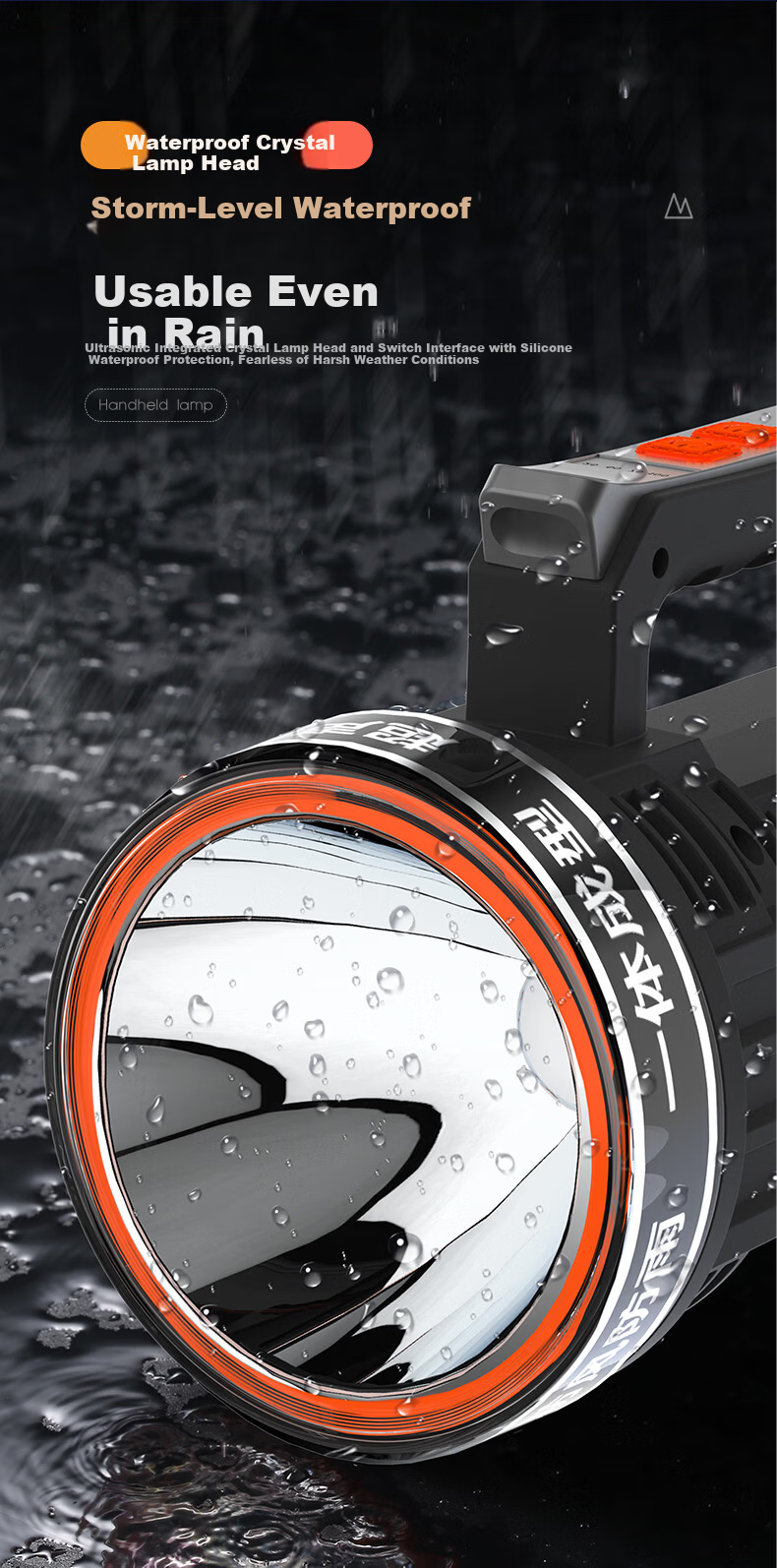 YAGE High-Power Rechargeable Flashlight Handheld Spotlight Long-Range Super Bright Patrol Mining Lamp 9