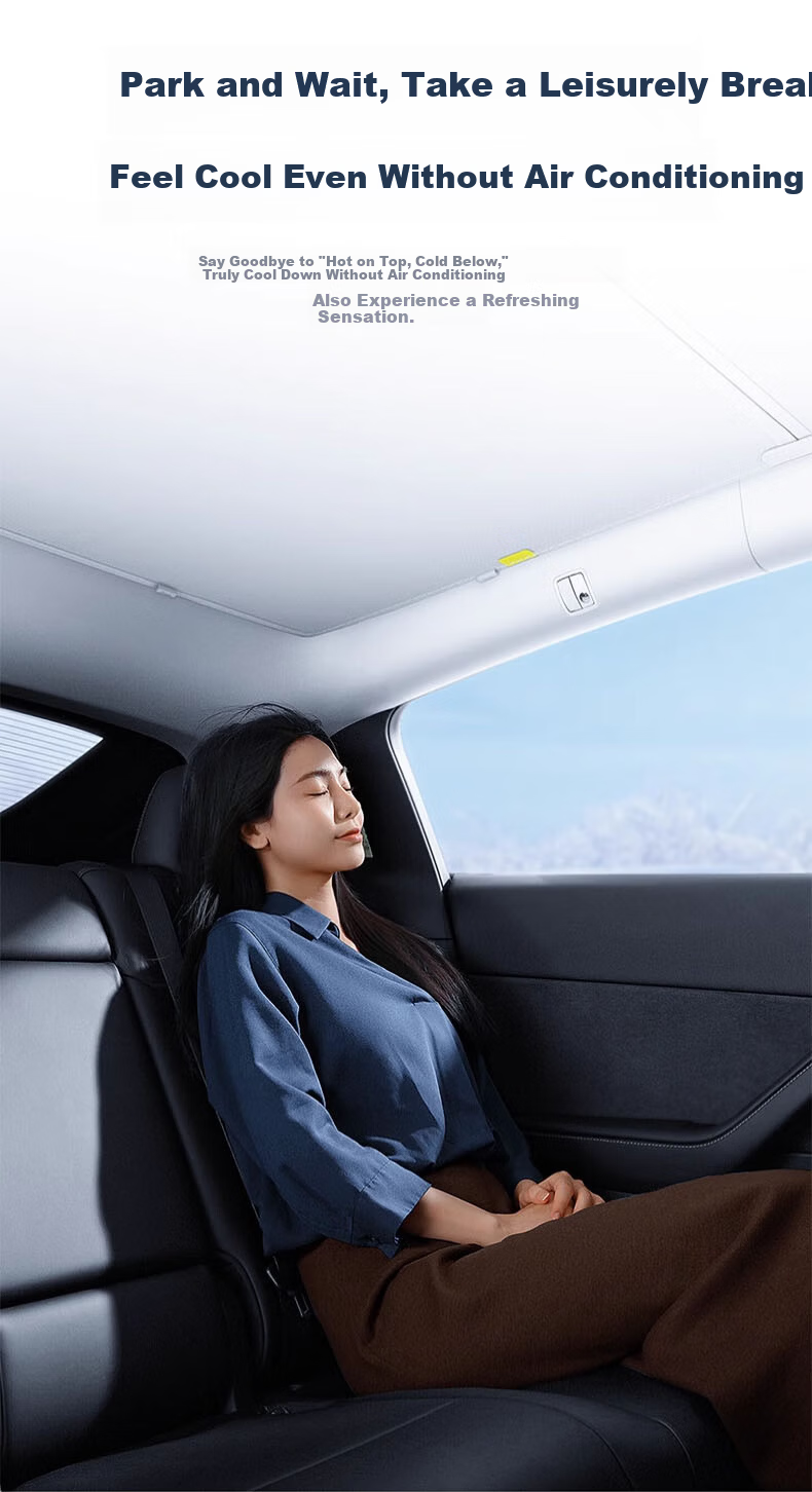 AUTOWOEL Tesla Model Y3 Sunroof Sunshade Curtain Upgraded Version Double-Layer Magnetic Sunshade Heat Insulation Original 12