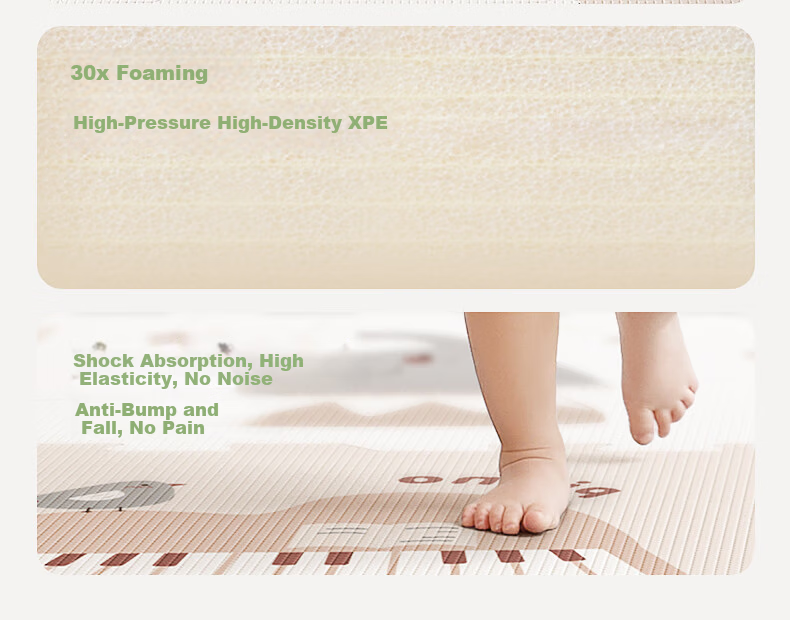BG-BABYGO Baby Patchwork Crawling Mat Children's Floor Mat XPE Thickened Non-Toxic Odorless Infant Green Core 22