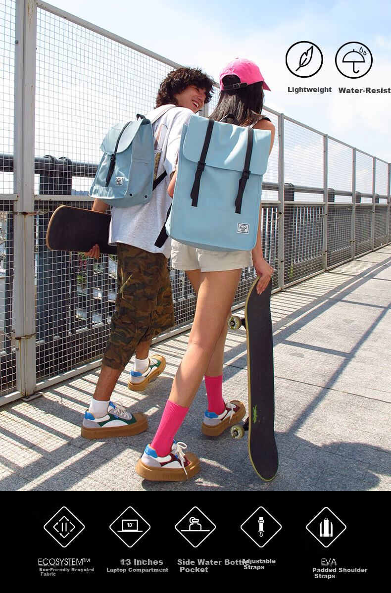 Herschel Canada Herschel Rainproof Series CITY Medium Urban Functional Backpack Statue Gray (Medium 14L) 3