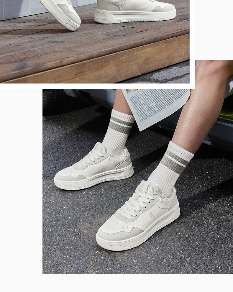 Jordan Men's Casual Sneakers Spring Summer New Breathable Durable Thick-Soled Height-Increasing White Shoes 17
