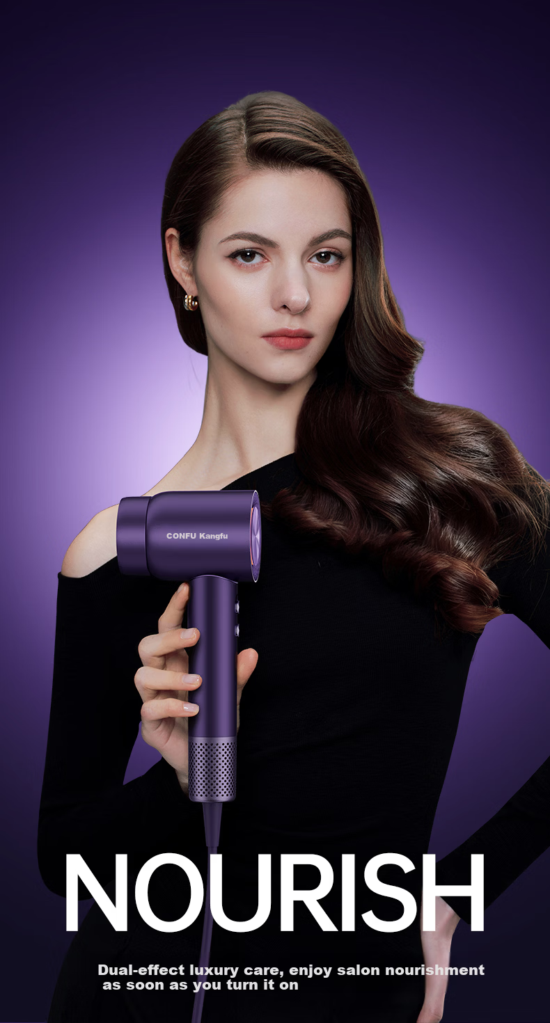 CONFU Silk3 Diamond Light Water Ion High-Speed Hair Dryer Fast Drying 120,000 RPM Home Use High Power Damage-Free Hair Blow Dryer Birthday Gift Star Shimmer Gold Standard Edition Price Guarantee 618 8