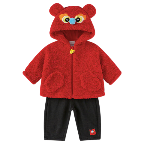 BALABALA Kids Children's Two-Piece Set Boys and Girls New Year Outfit 2025 Spring Faux Lamb Wool Festive Cute