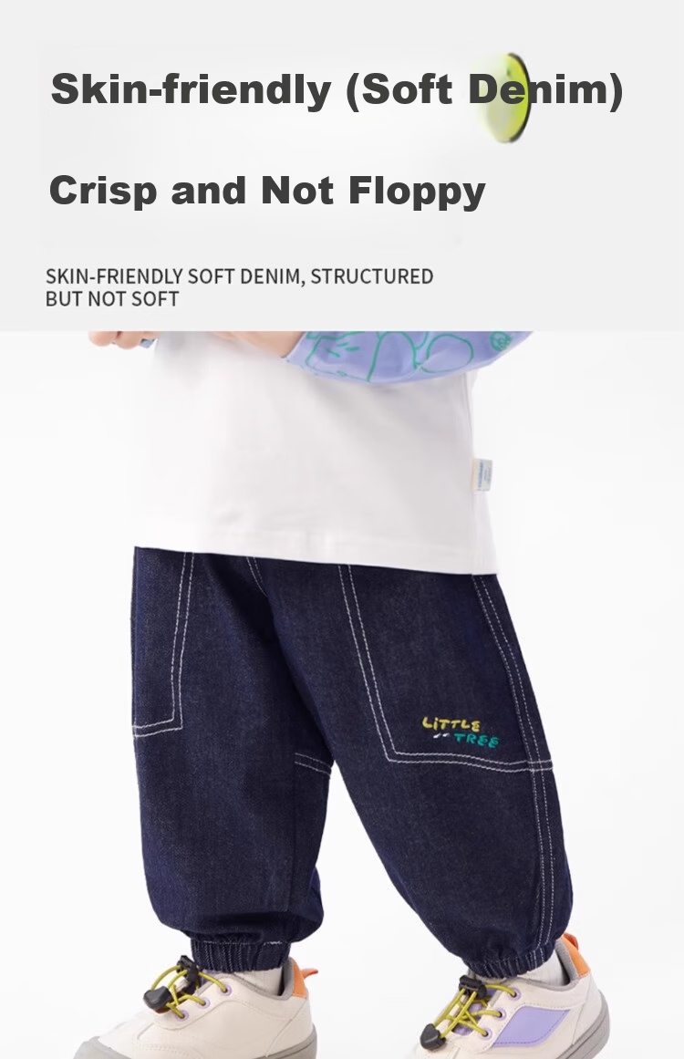 Ciciibear 2025 Spring New Baby Boys Soft Denim Casual Pants Children's Long Pants 6