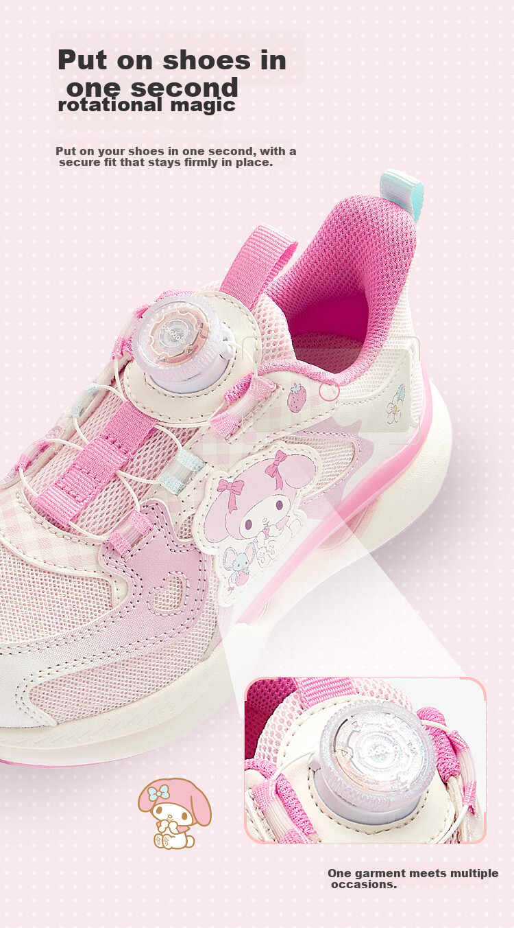 Balabala [Kuromi IP balaOne] Kids Sports Shoes Children's Sneakers 2026 Spring Autumn Girls Shoes 6