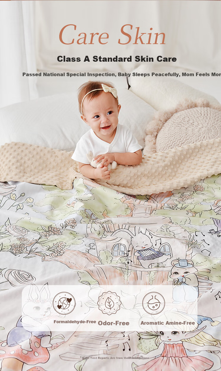 YEEHOO A-Class Baby and Child Cotton Comfort Bean Velvet Blanket Double-Sided Detachable Quilt Cover Play Town 100*120cm 11