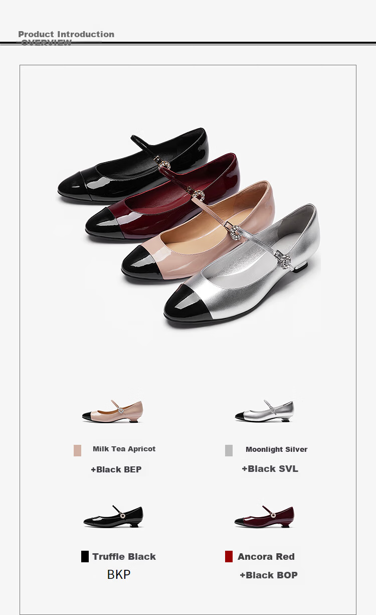 Laird Spring Summer Low Heel Elegant Mary Jane Shoes Women 6T23001 Ancora Red + Black BOP35 6