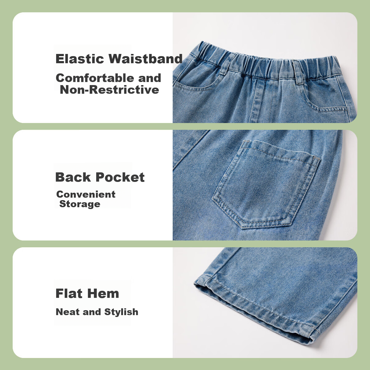 ASK JUNIOR Kids Pants 2026 Spring Toddler Boys Denim Fun Graffiti Loose Straight Casual Trousers 8