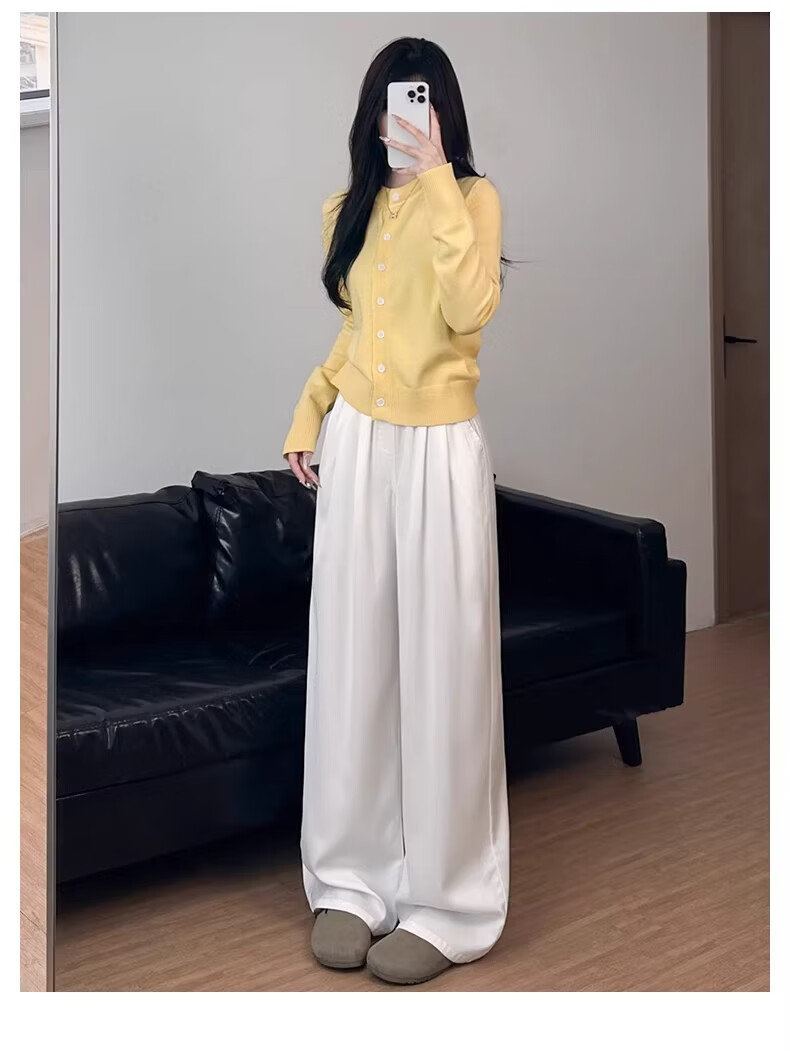 Langsha Tencel Women's Jeans Summer Thin 2026 New High-Waist Wide-Leg Ice Silk Cool Straight Pants for Petite 16