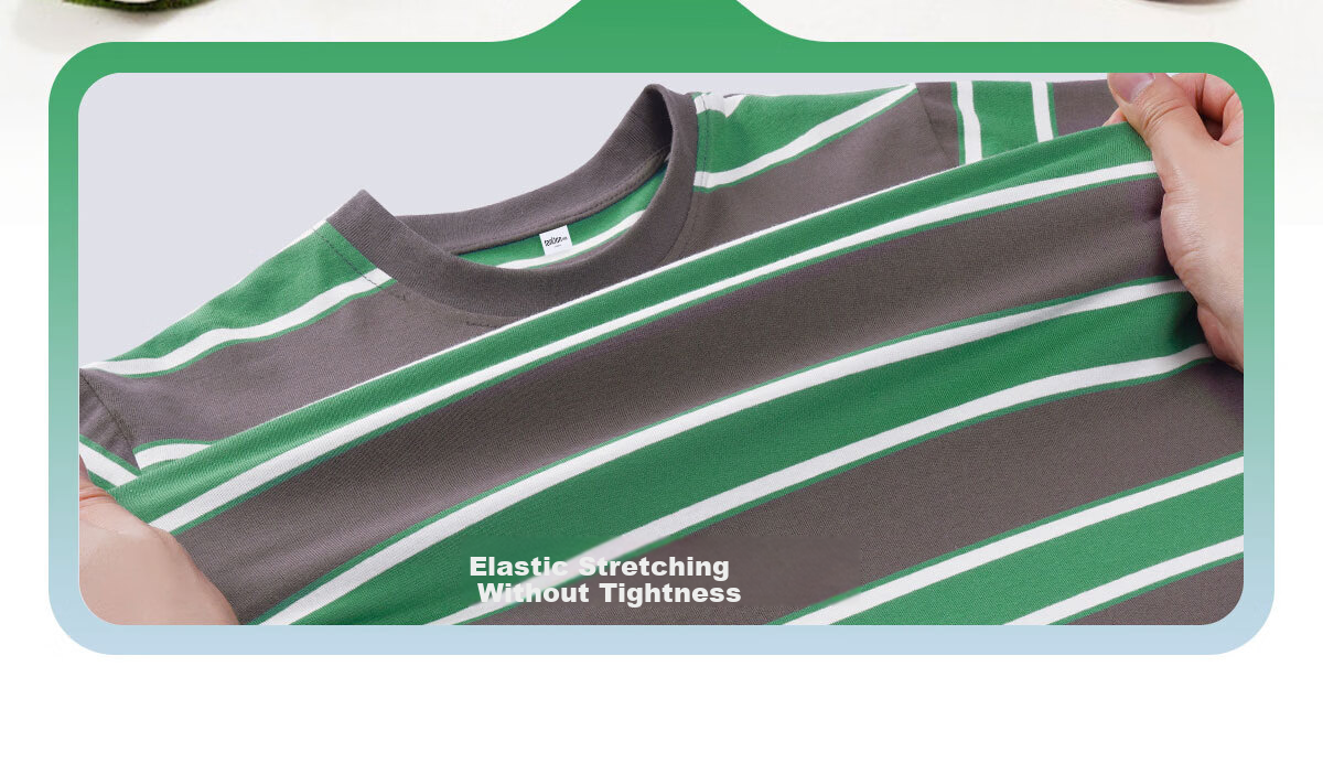 Langsha Autumn New Boys Casual Set Striped T-Shirt Outdoor Cargo Pants Green Gray 160 11