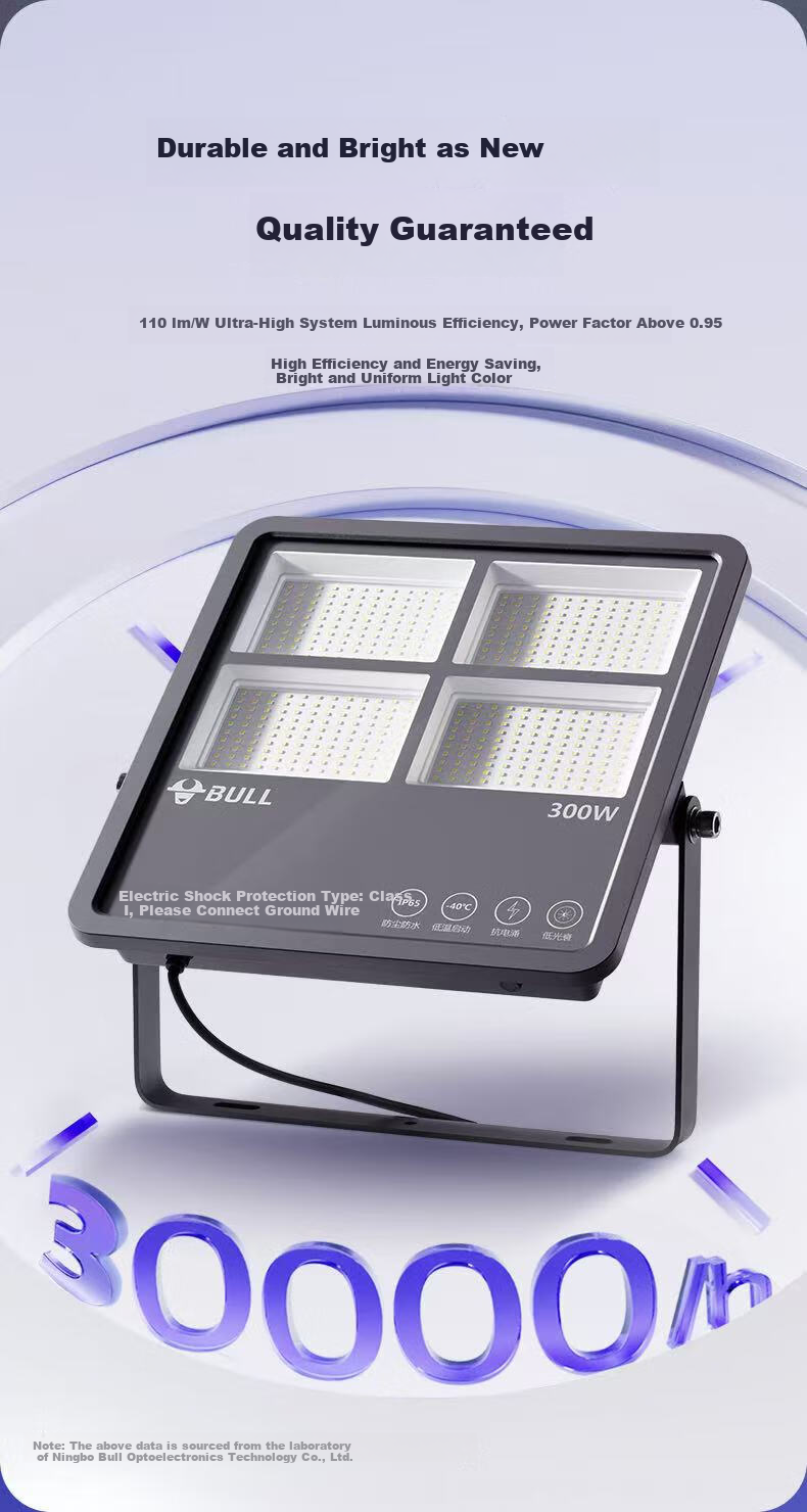 BULL LED Floodlight Outdoor Street Light Yard Light Billboard Light Camping Light IP65 Waterproof MG-F100A-AE Haoxiang Series 6500K White Light 100W 3