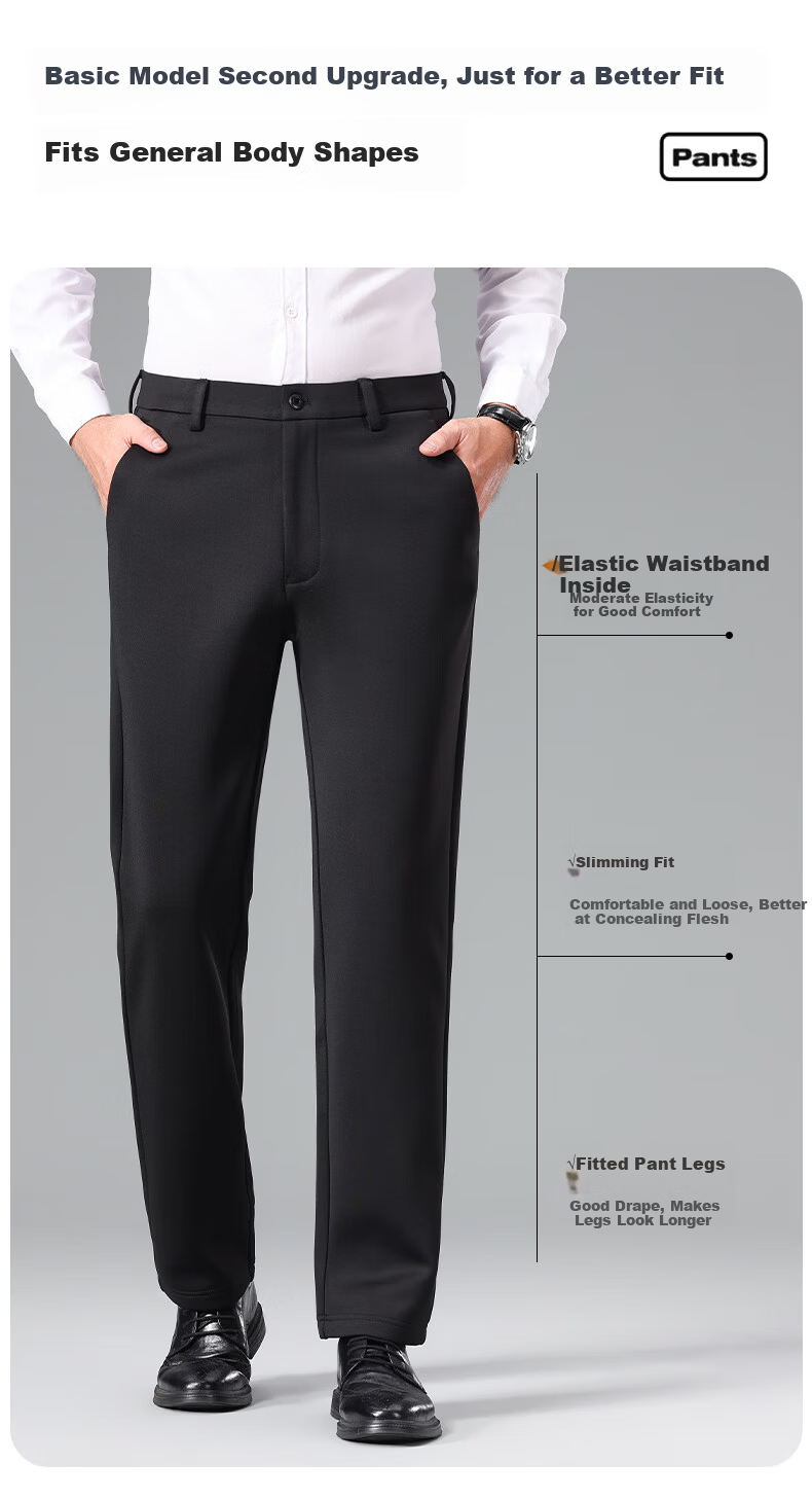 Pierre Cardin Breathable Wrinkle-Resistant Men's Summer Business Formal Straight Casual Trousers Dark Gray 33 5