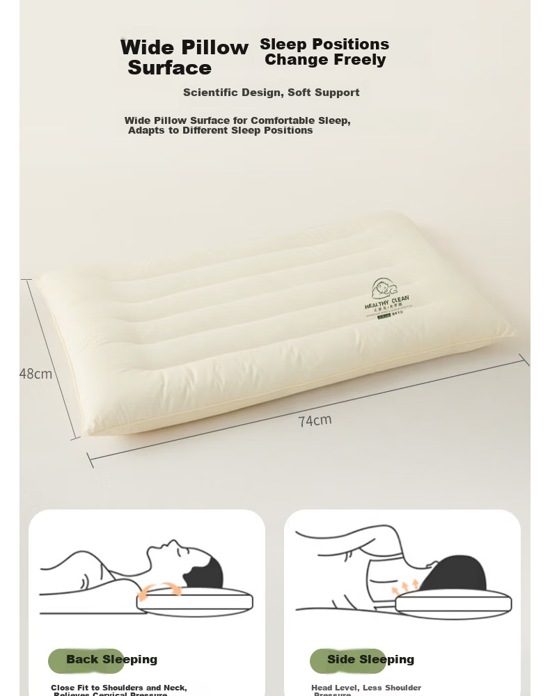 Ranpai Ultra-Low Pillow Core Ultra-Thin Pillow for Low Pillow Users Home Use Single Pack 48x74cm 14