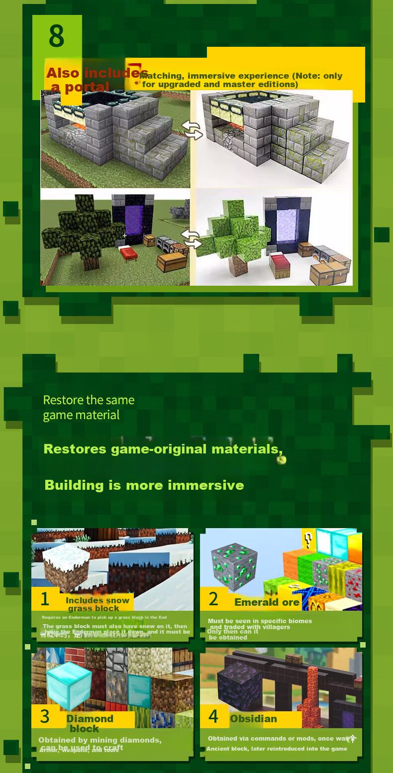 Gaozhile Minecraft Magnetic Building Blocks Children's Assembly Toy Boys Girls Birthday Christmas Gift Ages 3-6-12 2
