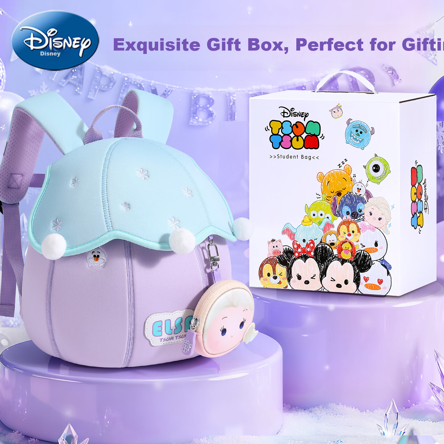 Disney Elsa Princess Backpack Kindergarten Girls Children Toddler 3 Years Old 2 Girls Small Large Class 5 Small School Bag Birthday Gift