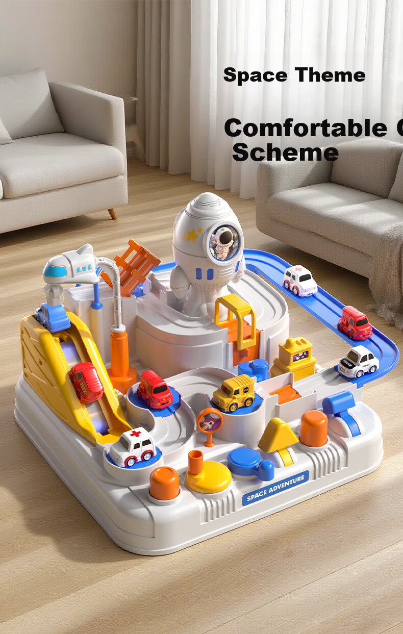 Zixiaxianzi Adventure Parking Lot Educational Toy for Children, Baby Track Car Model, Gift for Boys Aged 0-1 Years Old 2