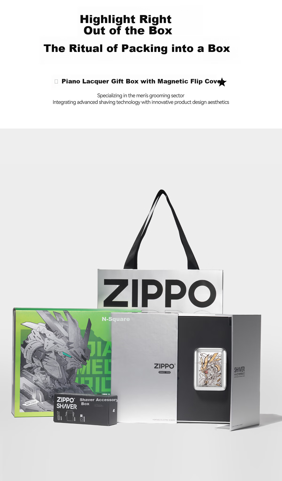 ZIPPO Shaver White Ice Mecha Origin Heart Gift Box Mini Portable Travel Car Electric Washable Men's Razor Gift for Boyfriend Husband Brother Birthday Anniversary 4