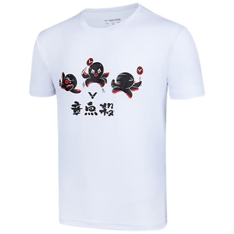 VICTOR Victory Badminton Quick-Dry Short Sleeve T-Shirt Sweat-Absorbing Breathable Competition Training Sportswear Unisex Black 3XL