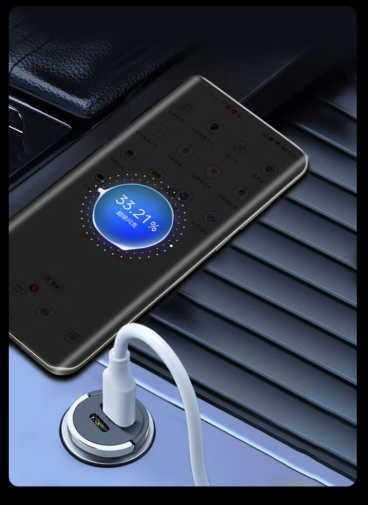 Newsmy Car Charger Cigarette Lighter Super Fast Charger Dual Port Adapter Apple 17 Huawei Honor Android Hidden 66W+PD36W Super Fast Charger 11