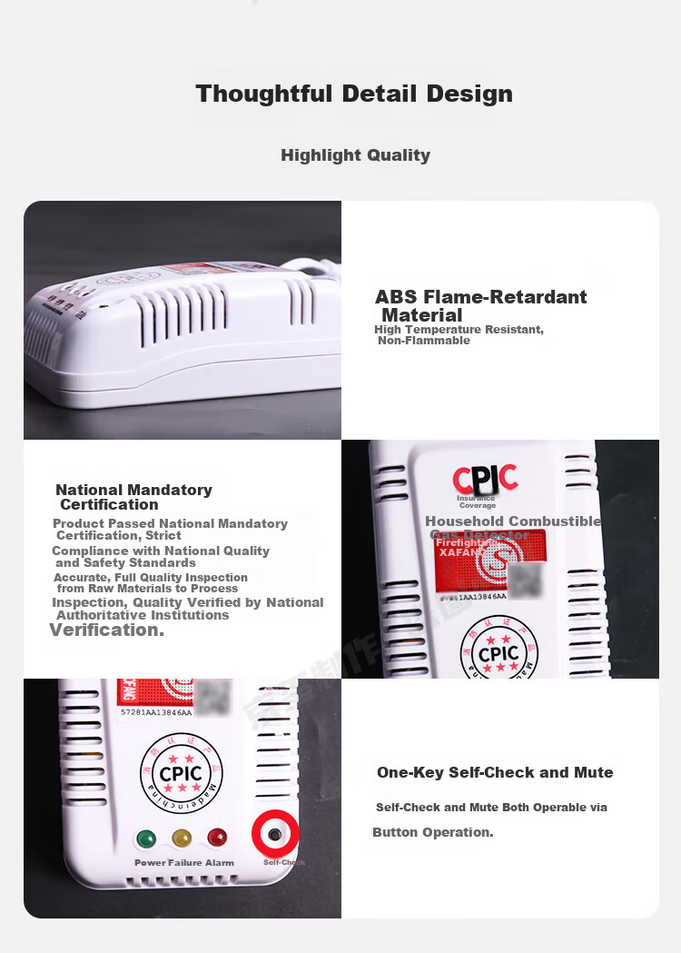 Jingxi Gas Alarm Home Kitchen Leak Detector Fire Alarm Natural Gas Networked 3-Year Edition 9