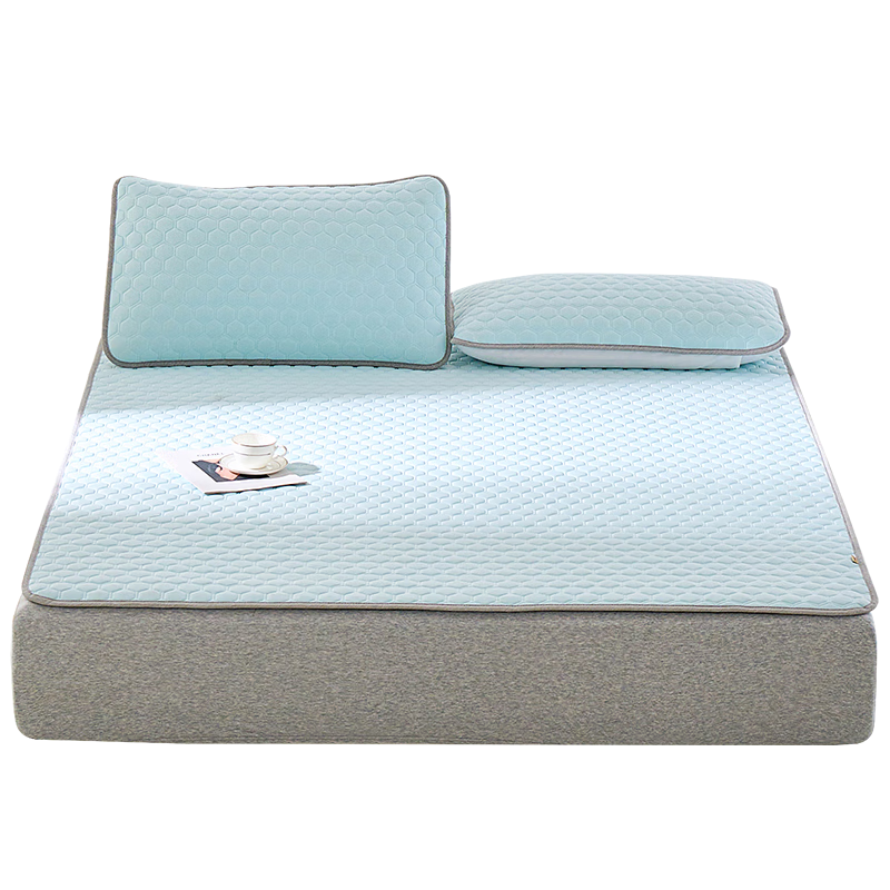 Laoxijiang Class A Latex Mat Cooling Mat, Double Size Three-Piece Set, Light Blue, 150*200cm, Machine Washable