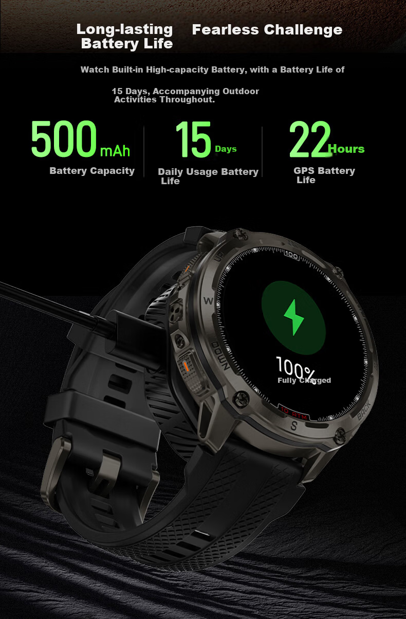 Liedong Explorer AD10 Outdoor Sports Watch GPS Off-road Cycling Mountaineering Swimming Diving Heart Rate Monitoring Ultra-long Battery Life 4
