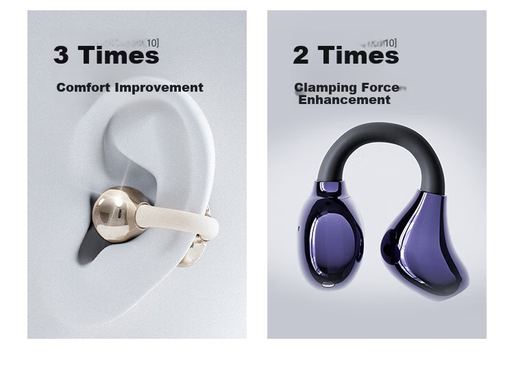 KUGOU ET300 Bluetooth 6.0 Clip-On Bone Conduction Earphones Open-Ear Wireless Sports Running Music Gaming Noise-Cancelling Long Battery Life 17
