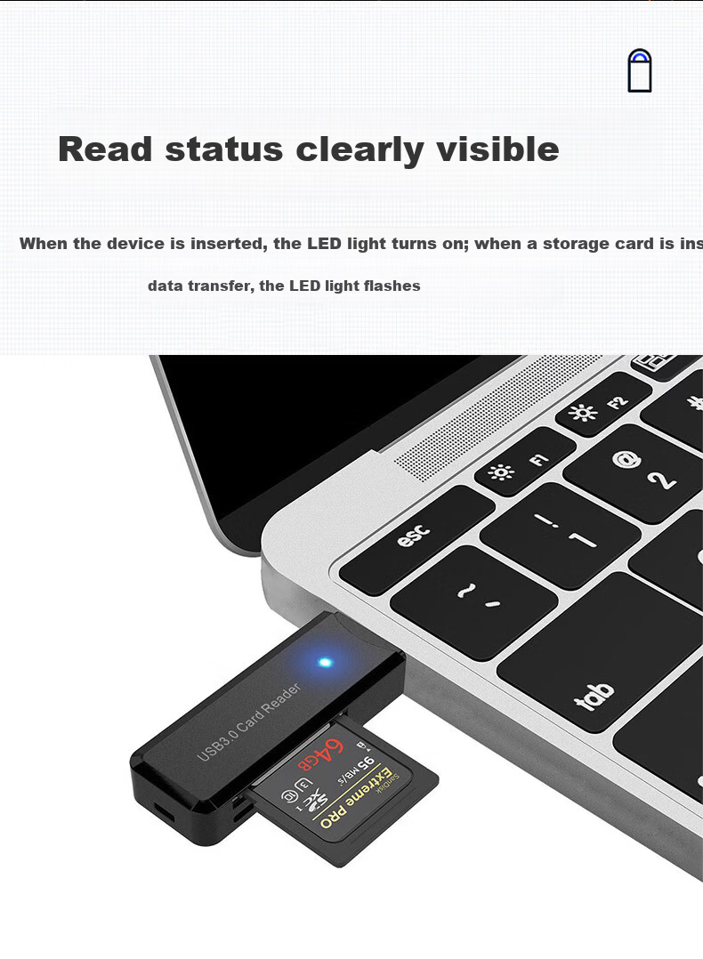 Liantuo USB 3.0 High-Speed Card Reader SD/TF Memory Card Multi-Function All-in-One for PC/Laptop/Drone/Surveillance Camera/Dash Cam 6