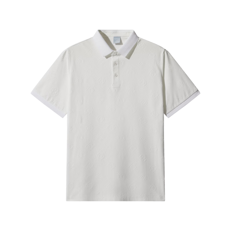 CABBEEN [National Style Jacquard Terry Cloth] Men's Polo Shirt with Pipa Pattern and Baoxiang Floral Design 2026 Summer Breathable Polo Shirt
