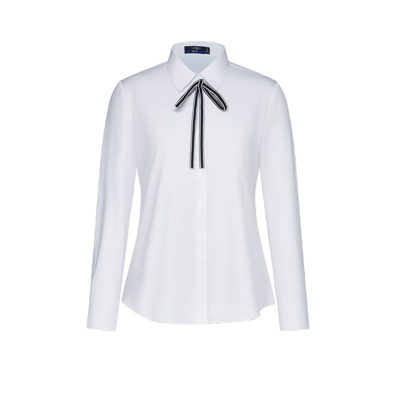 G2000 Women's Long Sleeve Shirt with Bowknot/Modal Stretch, Same Style as Department Store, Suitable for All Seasons