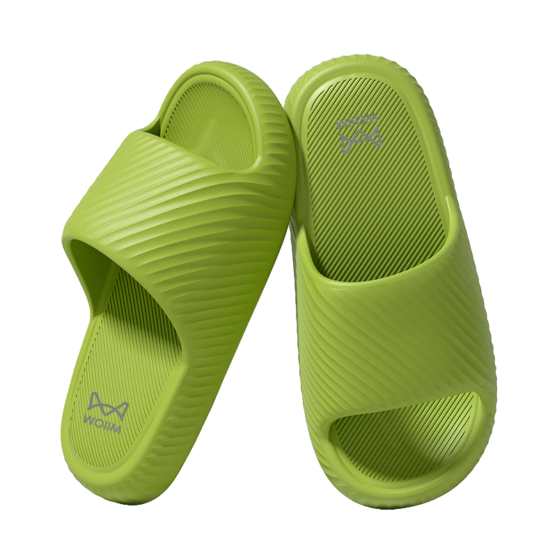 Miiow Home Simple Summer Indoor Bathroom Non-slip Antibacterial Soft Thick Sole Slippers for Women and Men Green Size 37-38