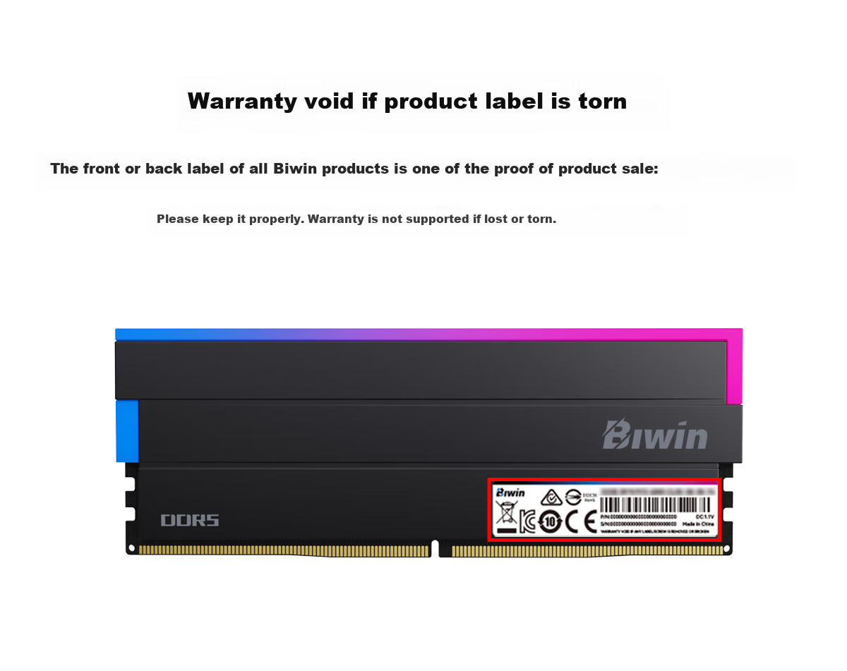 BIWIN 24GB DDR5 6000MHz Desktop Memory Module Douzhan Xingzhe HX100 Heat Spreader (C30) Black AI PC Computer Storage Accessory 10