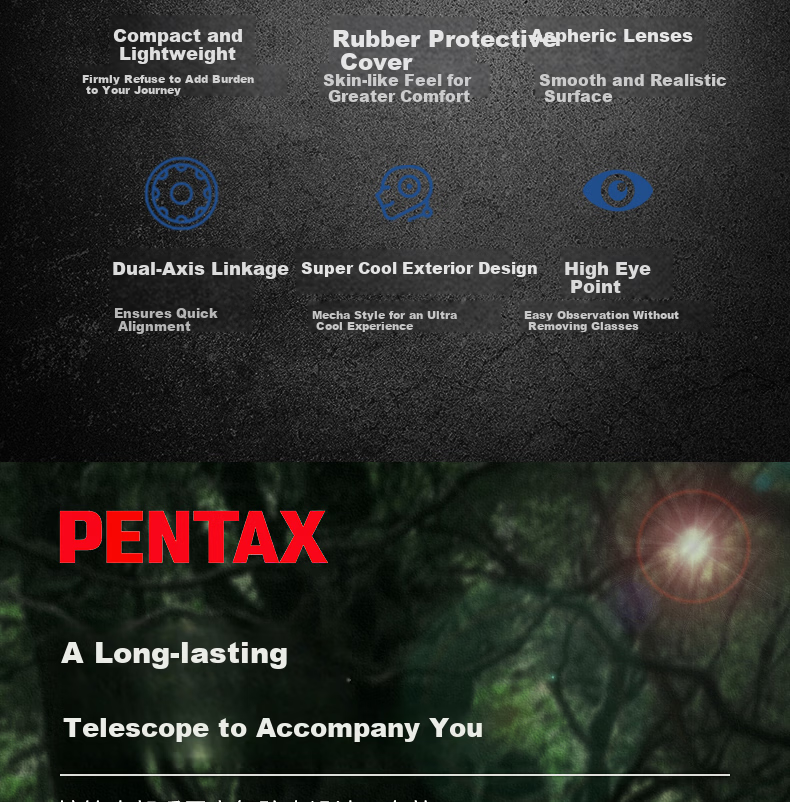 PENTAX Japanese Binoculars UP10x25, High Magnification, High Definition, Compact And Portable, Low-Light Night Vision Telescope 3