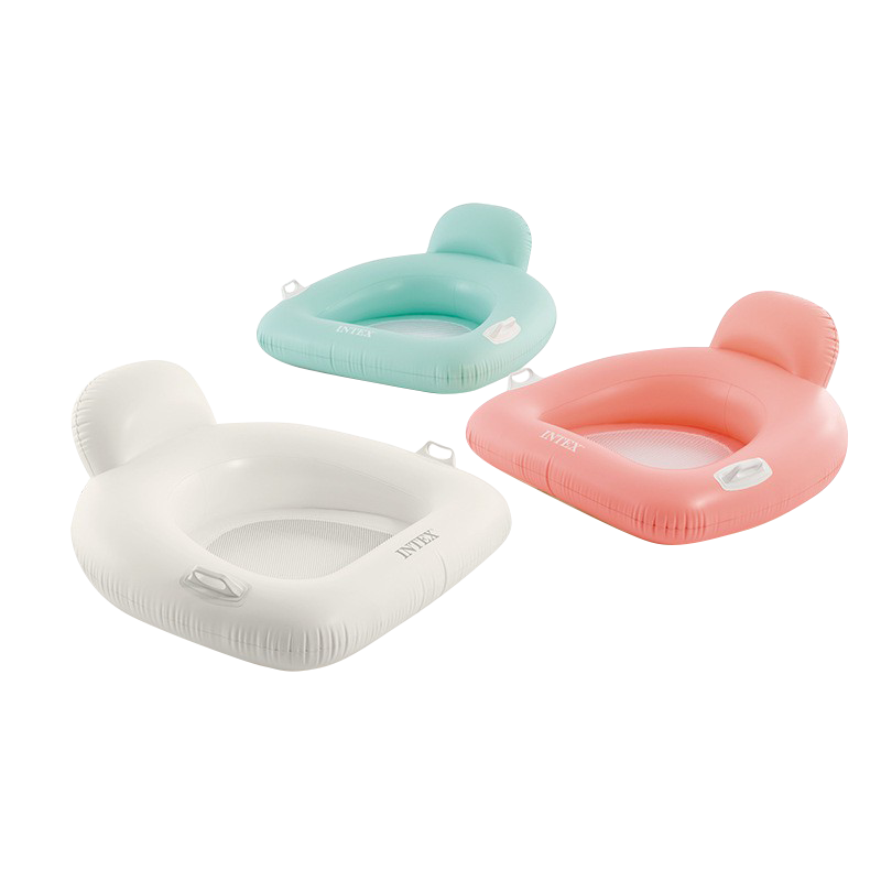 INTEX Inflatable Backrest Armrest Floating Raft Water Surfing Mesh Lounge Chair Water Play Board Toy Floating Bed 6801 Random Color