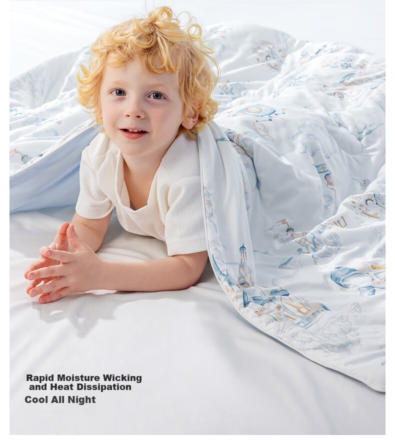 Betis Children's Summer Cooling Quilt Baby Blanket Four Seasons Universal Baby Kindergarten Air Conditioning Quilt Forest Adventure 150×120cm 11