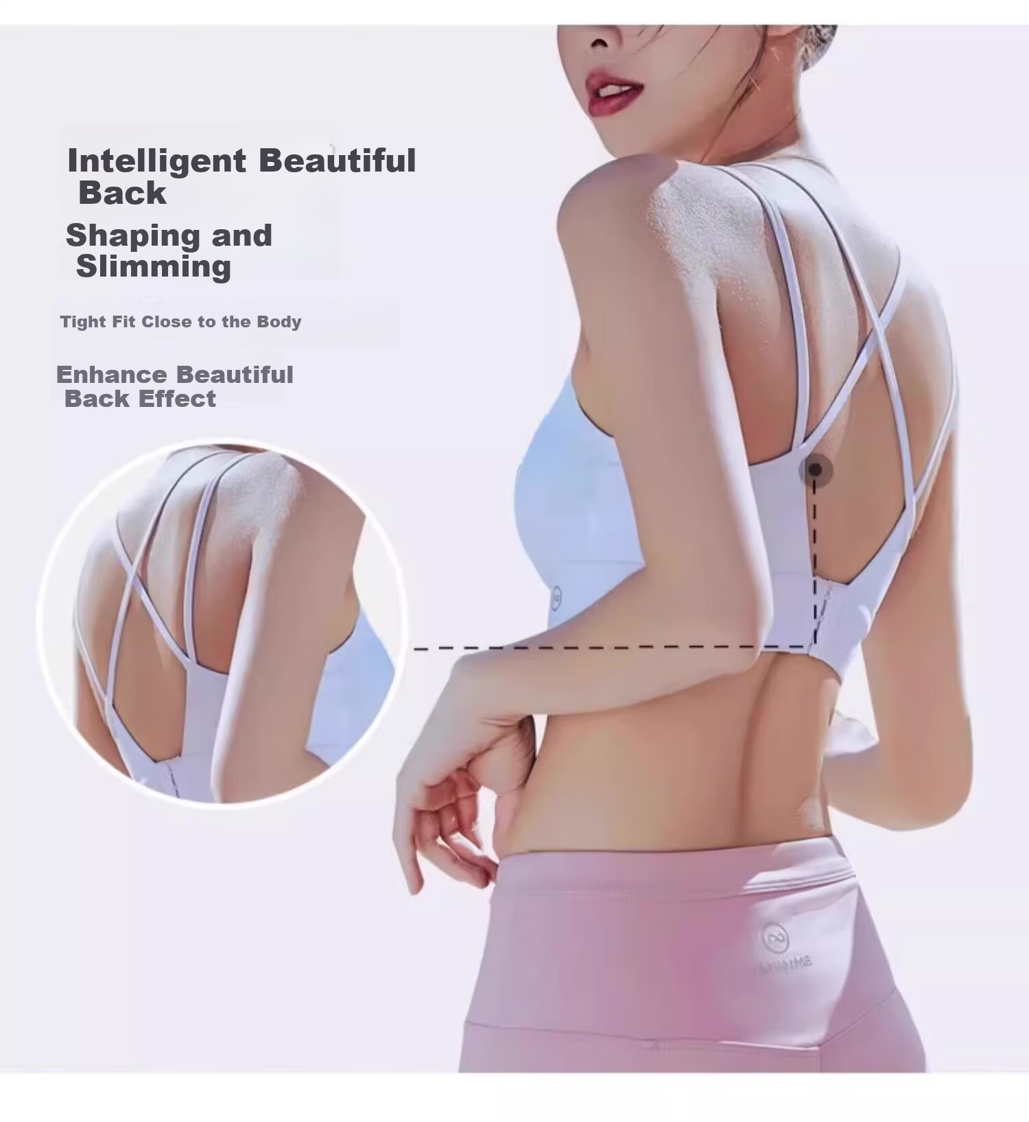 NEVER ME Women's Cross Back Wireless Bra Integrated Fitness Tank Top High-Intensity Yoga Running Shockproof Anti-Sagging 4