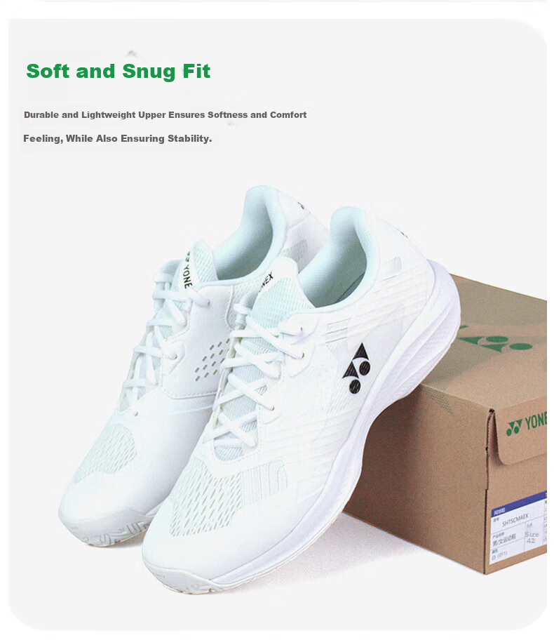 YONEX Tennis Shoes Professional Competition Training Shock Absorption Non-Slip Sports Shoes SHTSCMAEX White Size 44 5
