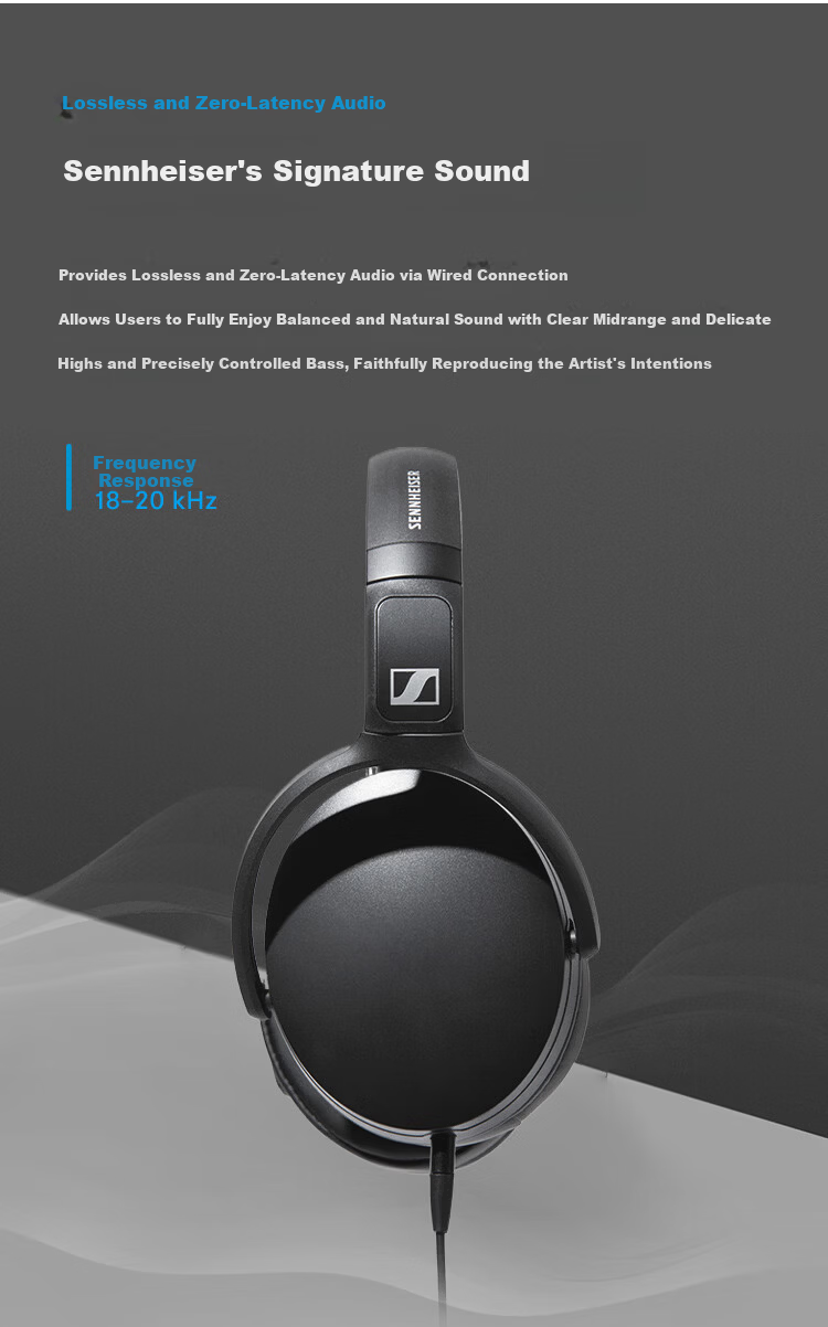 Sennheiser HD 400S Wired Over-Ear Music Gaming Headphones Black 618 Gift 2