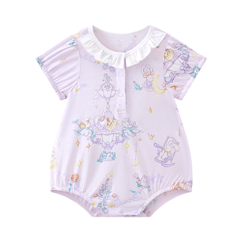 Babycare Pure Cotton Short Sleeve Pullover Triangle Romper Baby Jumpsuit Boys Girls Clothing Doka Manor 73cm