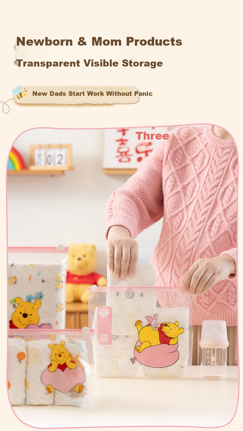 Eyoujia Maternity Storage Bag Antibacterial Baby Clothes Sealed Bag Kids School Clothing Organizer Disney Collaboration 9