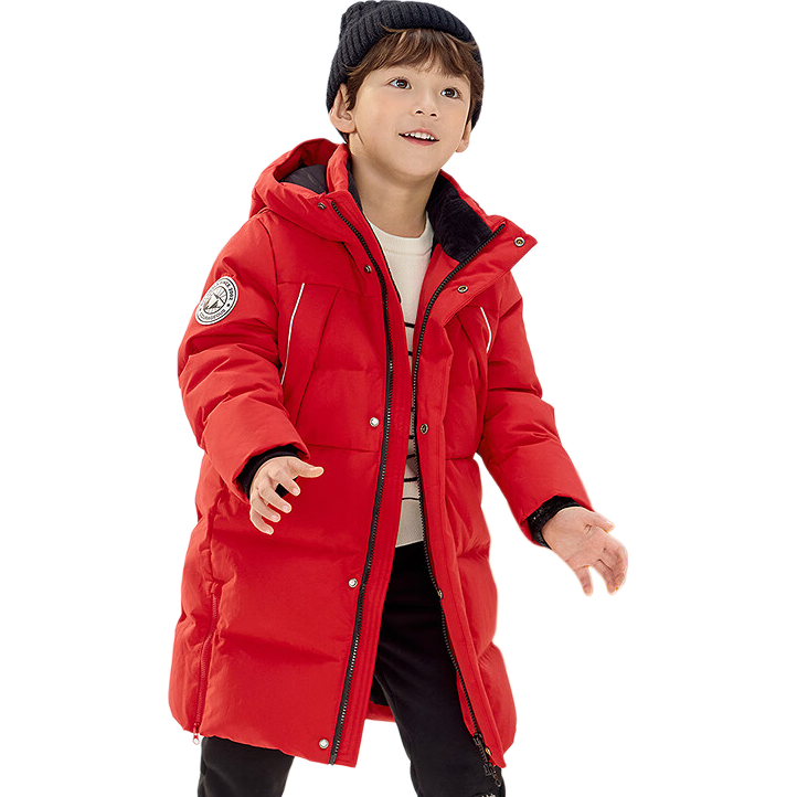 BALABALA Children's down Jacket, Mid-Length Winter Thickened Coat, Boys And Girls 2025 Hooded Parent-Child Outfit, Warm, Windproof, Water-Resistant