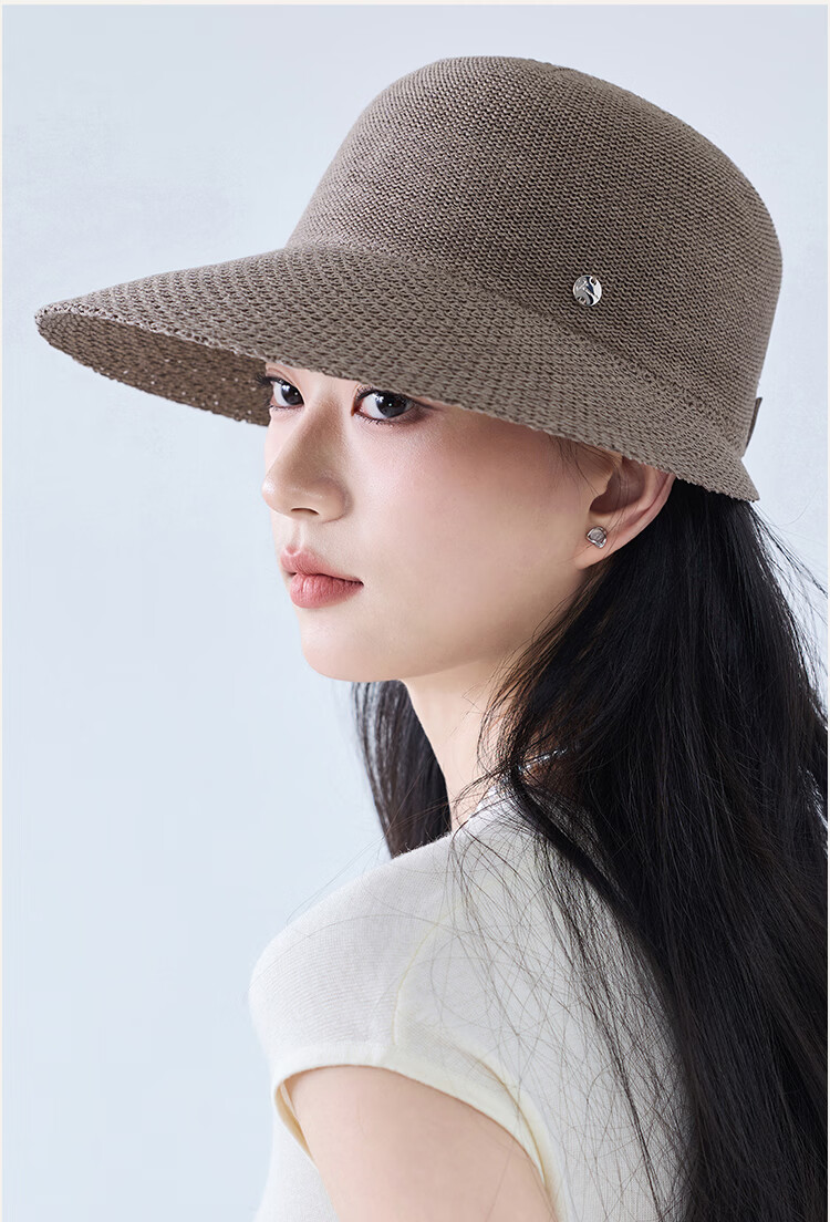 JIUMU Women's Sun Protection Bucket Hat Summer Outdoor Face-Shielding Beach Vacation Hat 15