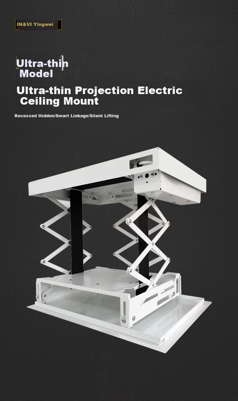 IN&VI XXH-700 Ultra-Thin Electric Motorized Projector Ceiling Mount 70CM Travel Remote Control Compatible with XGIMI, Dangbei, and JmGO Home Projectors 1