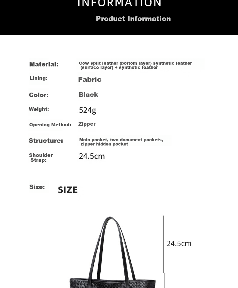 Millies Women's Large Capacity Leather Tote Bag Luxury Handbag Shoulder Bag Birthday Women's Day Gift 3