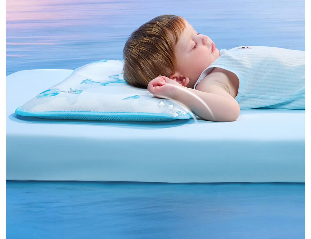 Beitaisi Children's Pillow, Summer Breathable Baby Ice Silk Cool Pillow, for Ages 3-6, Infant Kindergarten Pillow, Cloud Slice Pillow, Mushroom Farm 32