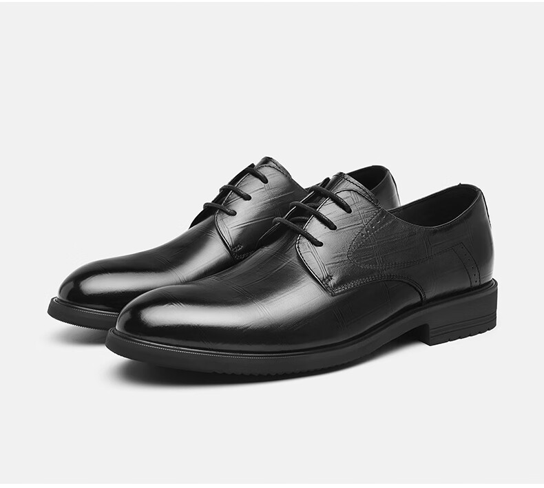 HLA Men's Leather Shoes, Business Formal Dress Shoes, Genuine Leather Footwear, HAAPXM2FAV172, Black, Size 44 30