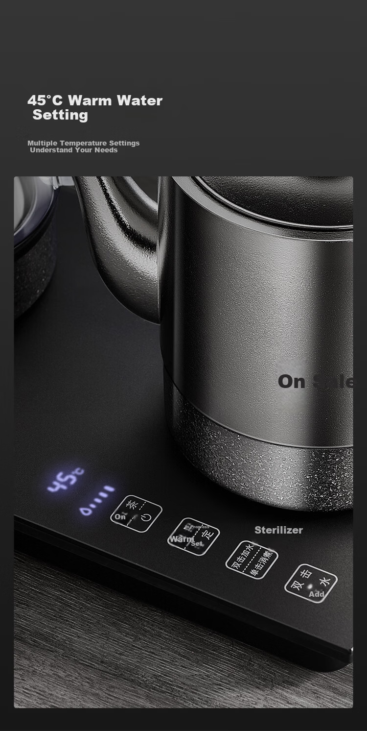 Zhuangxin Pure Titanium Constant Temperature Electric Kettle Embedded Tea Table Integrated Machine Double Bottom Fully Automatic Water Supply Multi-Stage Insulation Tea Kettle New Year Gift 12